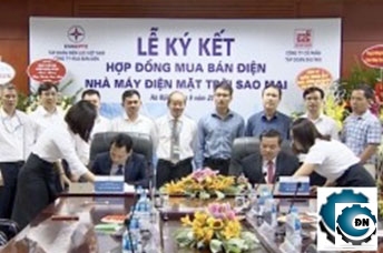 Ký hợp đồng mua bán điện Nhà máy điện mặt trời Sao Mai